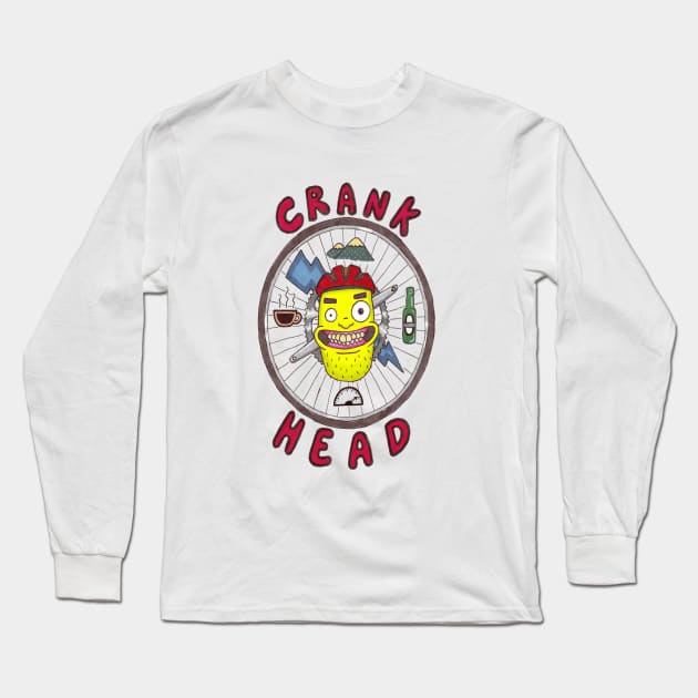 Crank Head Long Sleeve T-Shirt by Gus the little guy